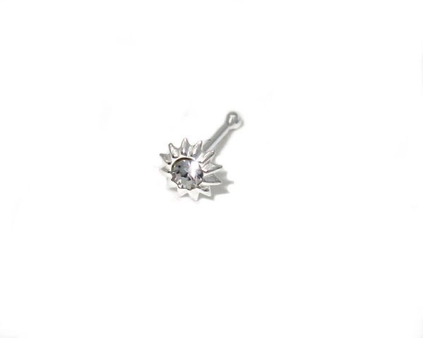 Stříbrný piercing do nosu stříbrný 925/1000 ( sluníčko kámen)