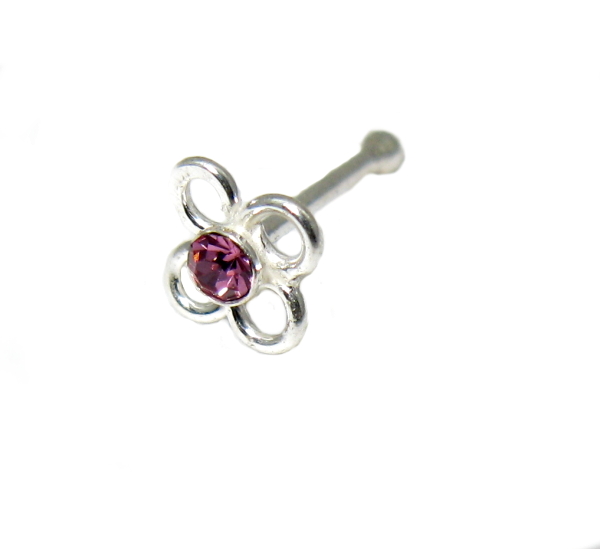 Piercing do nosu stříbrný