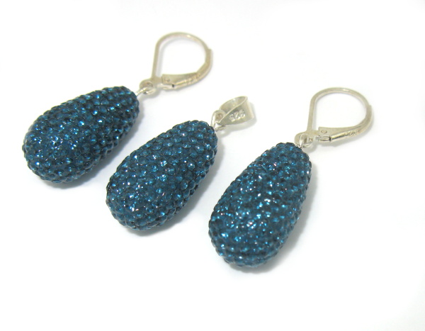 Souprava set stříbro s kamínky Swarovski