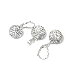 Šperky Nina - Stříbrná souprava 925/1000 s krystaly Swarovski – Třpytivé koule - set ag 030