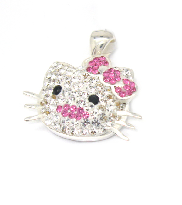 Stříbrný přívěsek Swarovski komponent kočička