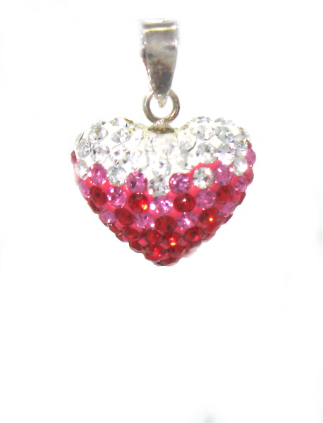 Stříbrný přívěsek s kamínky Swarovski-srdíčko
