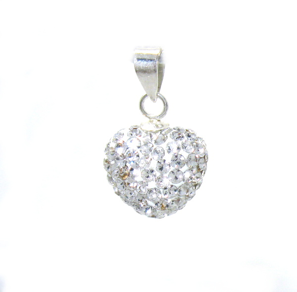 Stříbrný přívěsek s kamínky Swarovski-srdíčko