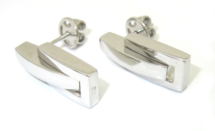 Stříbrné náušnice bez kamínků rhodium