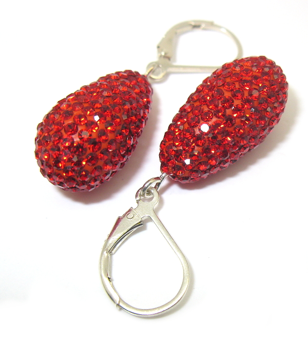 Stříbrné náušnice s kamínky Swarovski komponent 925/1000 (červené 87115427)