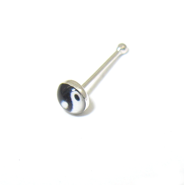 Stříbrný piercing do nosu 925/1000 ( Jing Jang)