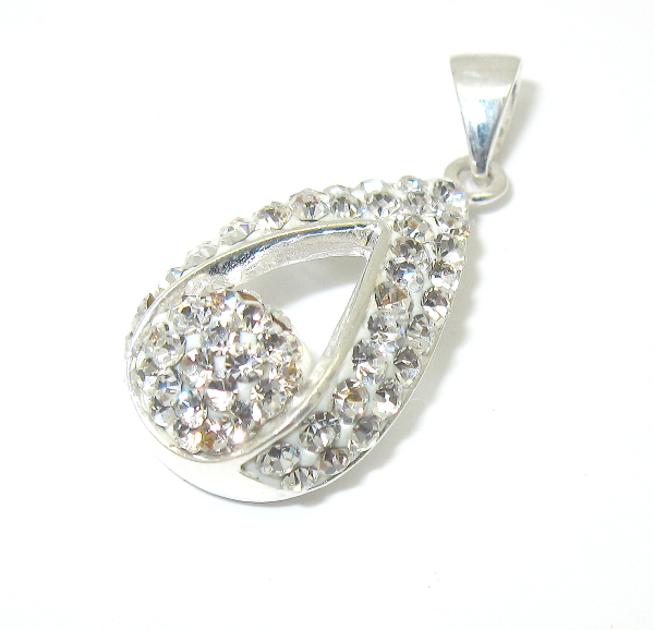 Stříbrný přívěšek slza 925/1000 ( Swarovski komponent 09)