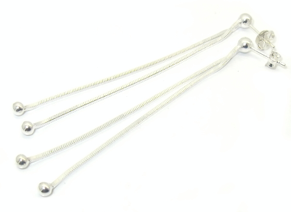 Šperky Nina - Stříbrné náušnice bez kamínku dlouhé 925/1000 - ns ag H 0145