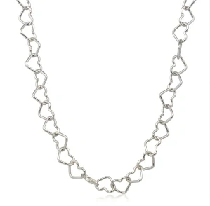 Šperky Nina - Jemný stříbrný náhrdelník „Řetěz srdcí“ 925/1000 – 6 mm - ret ag H 087