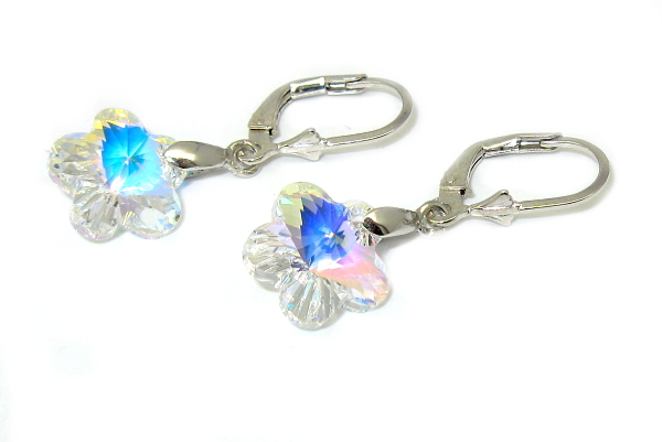 Šperky Nina - Stříbrné náušnice 925/1000 s kamínky Swarovski komponent - ns ag kam H 0156