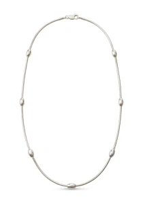Šperky Nina - Stříbrný náhrdelník 925/1000 – Elegantní řetízek s válečky (40 cm) - nahr ag H 030