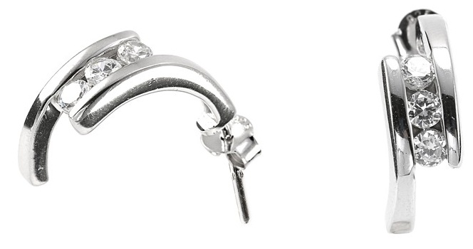 Šperky Nina - Stříbrné náušnice 925/1000 - ns ag kam H 139