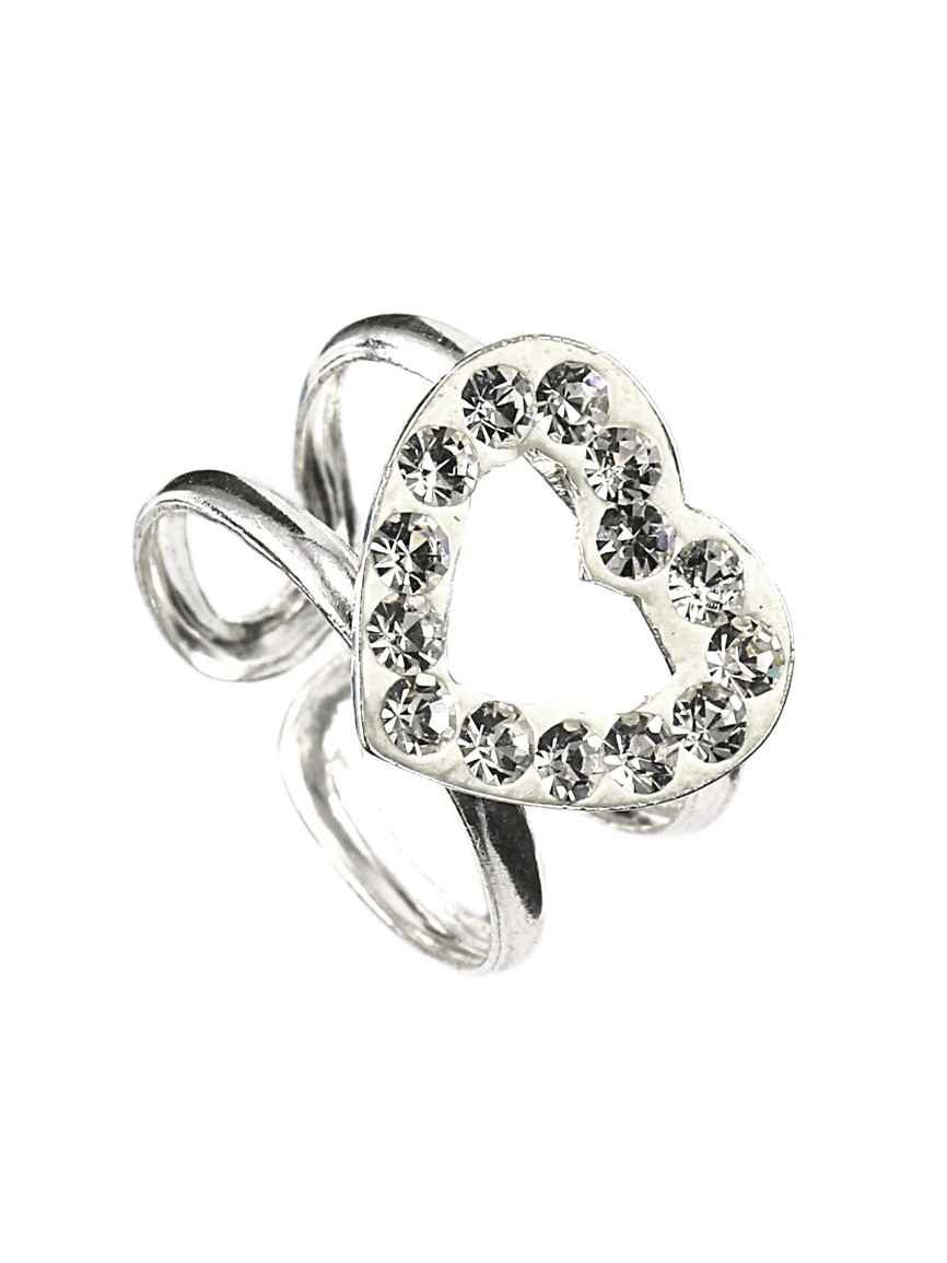 Šperky Nina - Stříbrný dětský prsten zirkon srdce Swarovski komponent 925/1000 - prst ag kam H 010