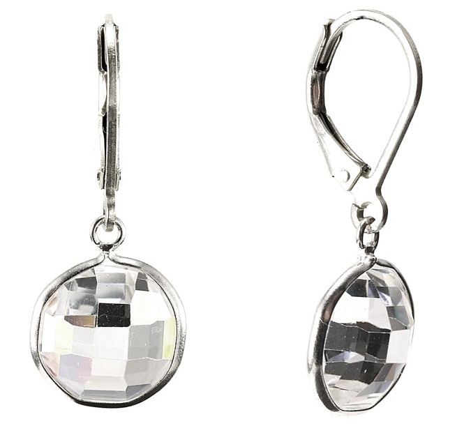 Šperky Nina - Stříbrné visací náušnice Ledové zrcadlení 925/1000 - ns ag kam H 179