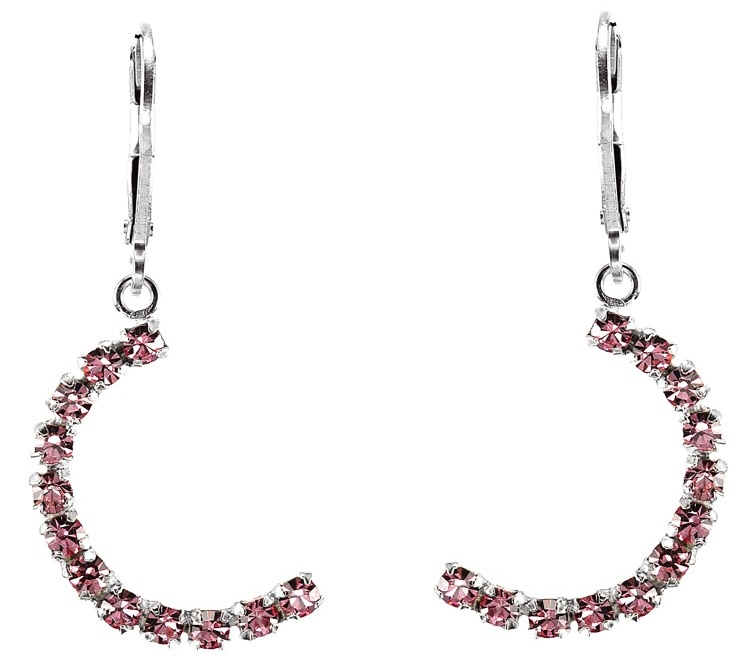 Šperky Nina - Stříbrné visací náušnice Glamour půlměsíce se zirkony 925/1000 - ns ag kam H 191