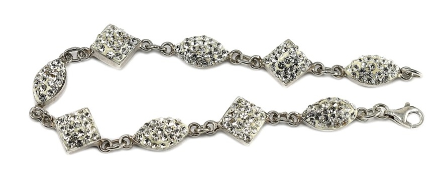 Šperky Nina - Stříbrný náramek 925/1000 Swarovski komponent - nar ag H 151