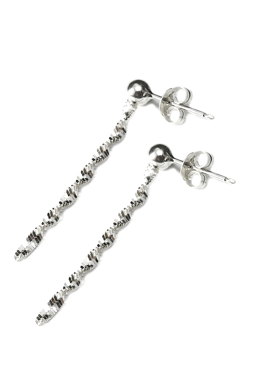 Šperky Nina - Stříbrné náušnice dlouhé točené spirálky 925/1000 - ns ag H 244