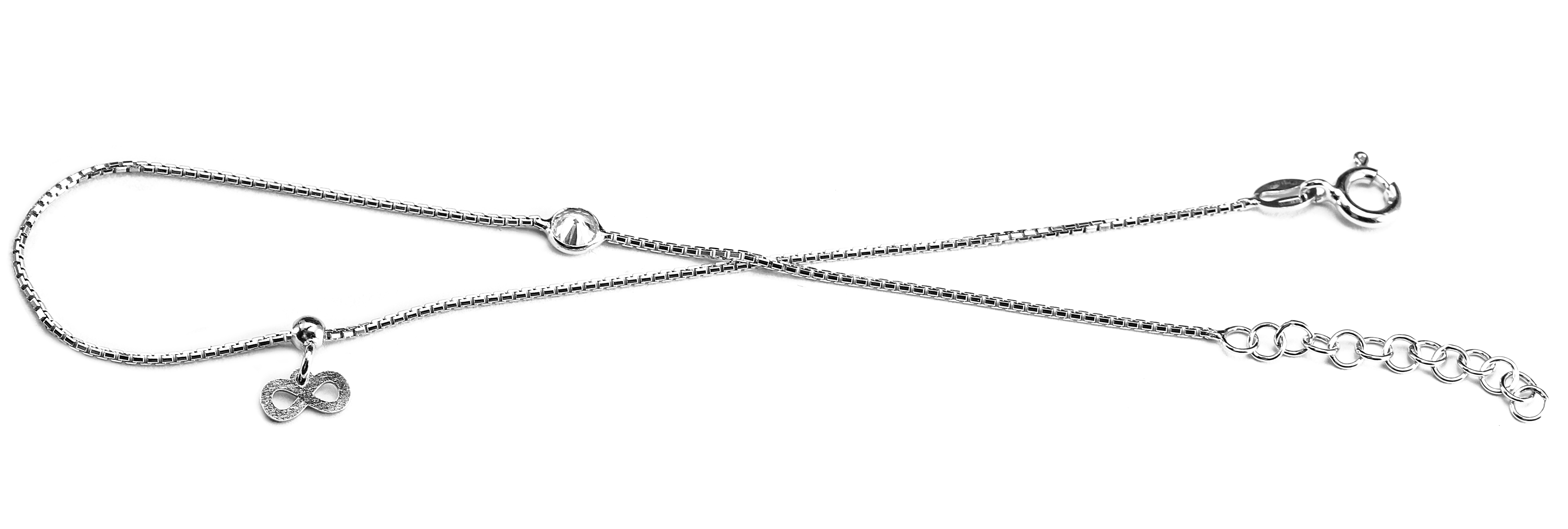 Šperky Nina - Stříbrný nákotník Nekonečno se zirkonem 925/1000 - nak ag H 226