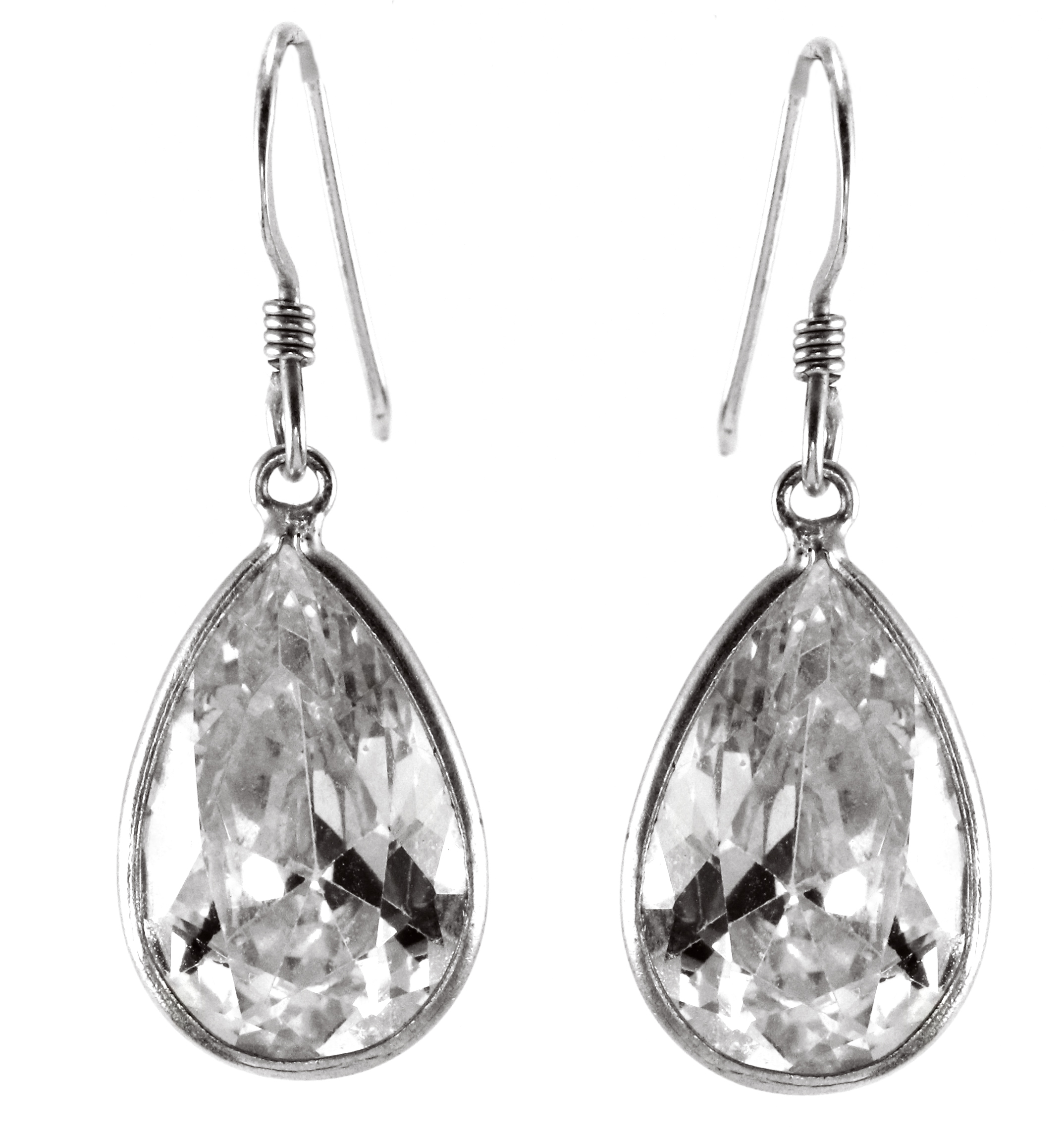 Šperky Nina - Stříbrné náušnice Elegantní kapky se zirkony 925/1000 - ns ag kam H 236