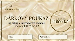 Šperky Nina - Dárková poukázka 1000 Kč - cert1000
