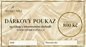 Šperky Nina - Dárková poukázka 800 Kč - cert800