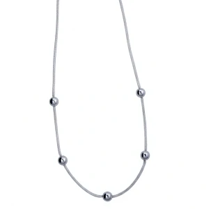 Šperky Nina - Stříbrný náhrdelník s kuličkami – Geometric Elegance 925/1000 - ret ag H 171