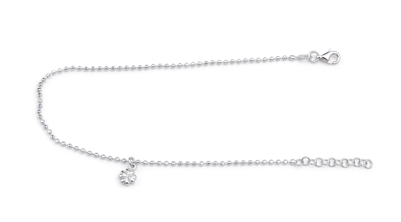Šperky Nina - Stříbrný nákotník Čtyřlístek pro štěstí s kuličkami 925/1000 - nak ag H 274