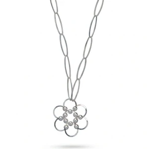 Šperky Nina - Stříbrný náhrdelník s květinovým motivem 925/1000 – vzdušný design - ret ag H 185
