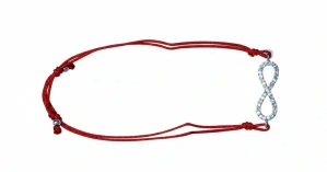 Šperky Nina - Červený náramek se stříbrnou elipsou 925/1000 - nar ag H 273