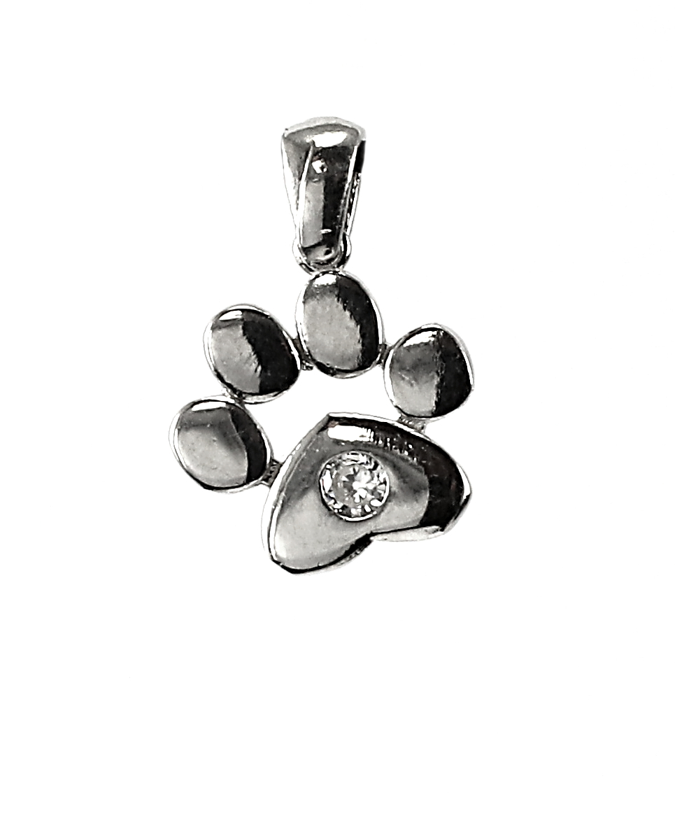 Šperky Nina - Stříbrný přívěšek s kamínky - tlapka 925/1000 - pri ag kam H 289