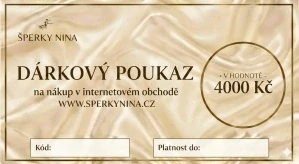 Šperky Nina - Dárková poukázka 4000 Kč - cert4000