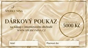 Šperky Nina - Dárková poukázka 5000 Kč - cert5000