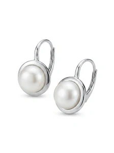 Šperky Nina - Stříbrné náušnice Pearl Elegance s perletí a klasickým patentem 925/1000 - ns ag kam h 326
