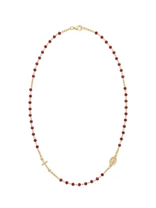 Šperky Nina – Pozlacený stříbrný růženec Scarlet (51,5 - 53,5 cm) 925/1000 – ret zlac 011