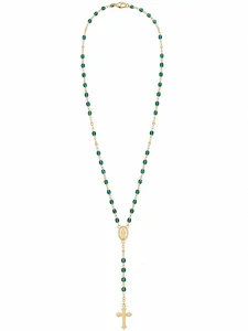 Šperky Nina – Pozlacený stříbrný růženec Emerald (50,5 - 55,5 cm) 925/1000 – ret zlac 012
