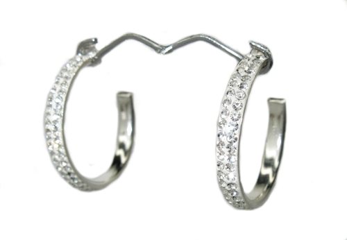 Stříbrné náušnice komponent Swarovski 925/1000 ( kruhy s kamínky 76)
