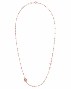 Šperky Nina – Stříbrný růženec pozlacený růžovým zlatem 925/1000 (48,5 – 50,5 cm) – ret zlac 014