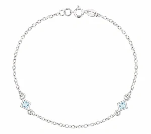 Šperky Nina – Stříbrný nákotník Mořská kapka se světle modrými zirkony 925/1000 (25 cm) - nak 319