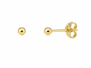 Šperky Nina – Pozlacené stříbrné náušnice Zlaté zrnko – kuličky 925/1000 (3 mm) - ns zlac 004