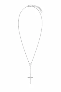 Šperky Nina – Stříbrný náhrdelník s hladkou plackou a křížkem (45 – 48 cm) 925/1000 - nahr 518
