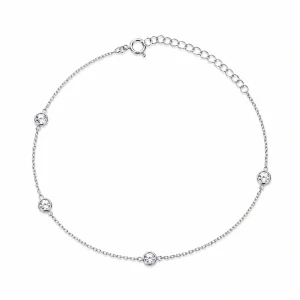 Šperky Nina – Stříbrný nákotník Jemný třpyt s čirými zirkony (21,5 – 26 cm) 925/1000 - nak 335