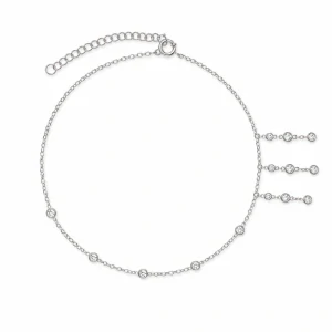 Šperky Nina – Stříbrný nákotník Noční třpyt se zirkonovými střapci (22 – 27 cm) 925/1000 - nak 336