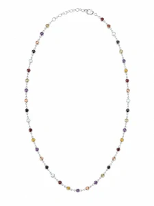 Šperky Nina – Rhodiovaný stříbrný náhrdelník Hvězdná symfonie se zirkony (49 – 52 cm) 925/1000 - nahr 519