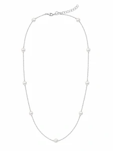 Šperky Nina – Rhodiovaný stříbrný náhrdelník Perlová čistota (45 – 50 cm) 925/1000 - nahr 522