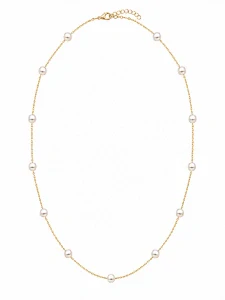 Šperky Nina – Pozlacený stříbrný náhrdelník Perlový sen (44 – 49 cm) 925/1000 - ret zlac 020