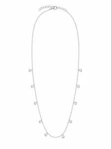 Šperky Nina – Rhodiovaný stříbrný náhrdelník Zrcadlení hvězd s visícími zirkony (40 – 45 cm) 925/1000 - nahr 525