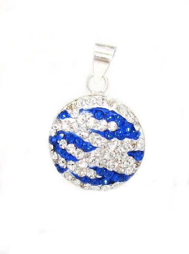 Stříbrný přívěšek Swarovski komponent 925/1000 ( modro - bílá 11)