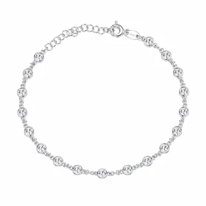 Šperky Nina – Stříbrný náramek Zářivá linie s čirými zirkony (17 – 20 cm) 925/1000 - nar 530