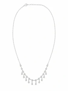 Šperky Nina – Stříbrný náhrdelník Ledové krůpěje s visacími zirkony (41 – 46 cm) 925/1000 - nahr 534