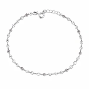 Šperky Nina – Stříbrný nákotník Třpytivé letní kytičky (23,5 – 26,5 cm) 925/1000 - nak 340